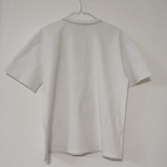 Zara White Cotton T-Shirt with Black Cord Embroidery Bunny Graphic Size - M - Picture 2 of 4